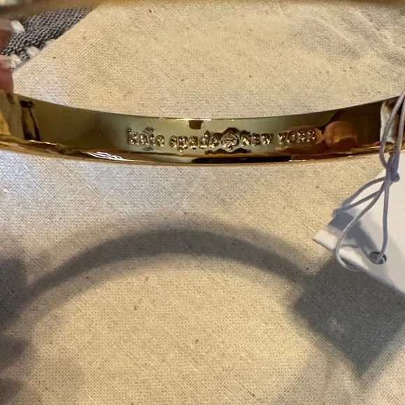 NWT Kate Spade Gold and White Bangle Bracelet - Picture 4 of 4